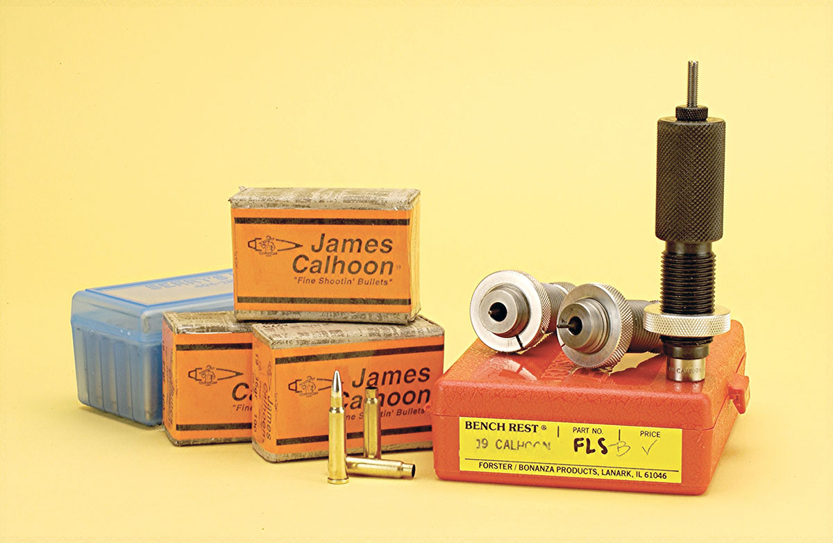 Components are readily available from Calhoon, including bullets, factory ammunition and die sets.
